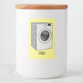 Afbeelding cartoon wasmachine voedselcontainer etiket (Voorkant)