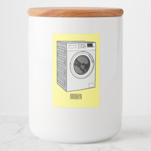 Afbeelding cartoon wasmachine voedselcontainer etiket