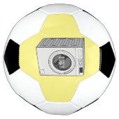 Afbeelding cartoon wasmachine voetbal (Gedraaid)