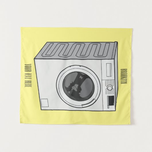 Afbeelding cartoon wasmachine wandkleed (Voorkant (horizontaal))