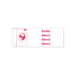 Afbeelding cartoon wasmachine zelfinktende stempel