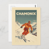 Afbeelding Chamonix - Frankrijk - Monte-Blanc illu Briefkaart (Voorkant / Achterkant)