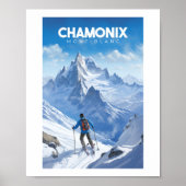 Afbeelding Chamonix - Frankrijk - Monte-Blanc illu Poster (Voorkant)
