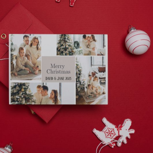 Afbeelding Collage Vrolijke Kerstvakantie Kaart