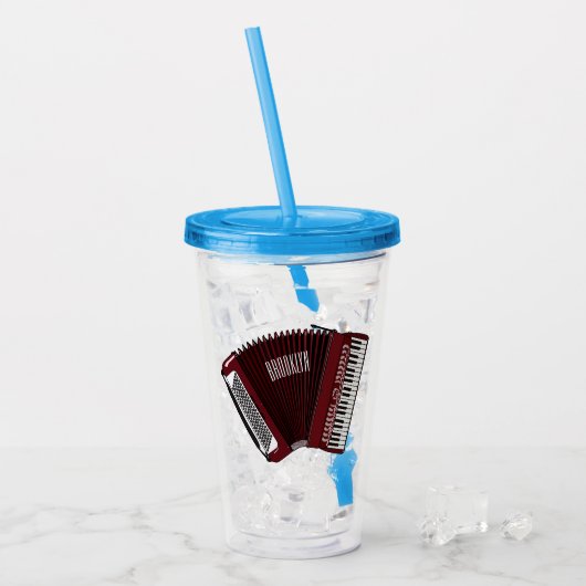 Afbeelding cordion cartoon acryl drinkbeker (Voorkant ijs)