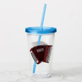 Afbeelding cordion cartoon acryl drinkbeker (Achterkant)