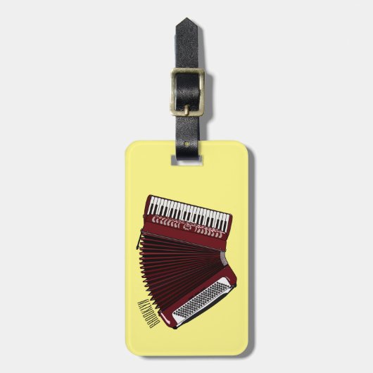 Afbeelding cordion cartoon bagagelabel (Voorkant verticaal)