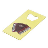 Afbeelding cordion cartoon creditkaart flessenopener (Achterkant Gekanteld)