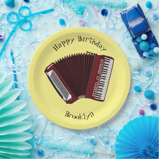 Afbeelding cordion cartoon papieren bordje (Feest)