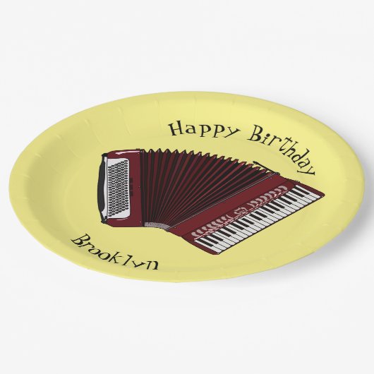 Afbeelding cordion cartoon papieren bordje (Gekanteld)