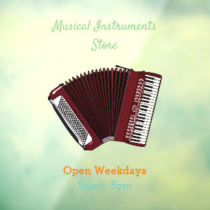 Afbeelding cordion cartoon raamsticker