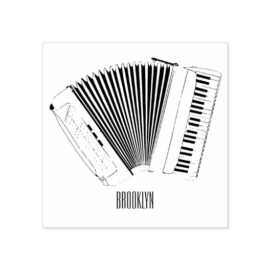 Afbeelding cordion cartoon rubberstempel (Afrduk)