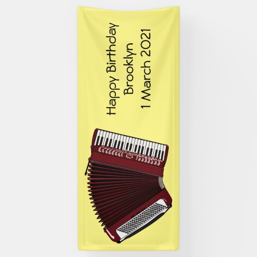 Afbeelding cordion cartoon spandoek (Verticaal)