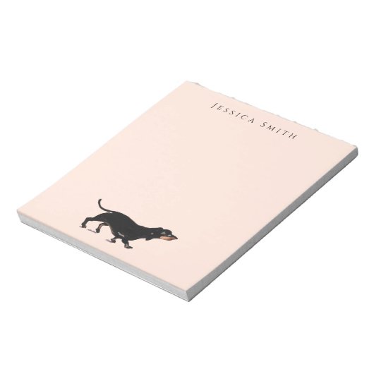 Afbeelding Dachshund op roze Notitieblok (Linkerzijde)