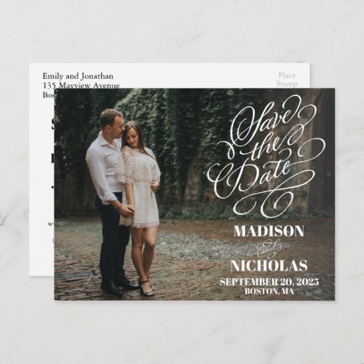 Afbeelding De datum opslaan Briefkaart, enkele fot Briefkaart (Voorkant / Achterkant)