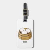 Afbeelding dim sum cartoon bagagelabel (Voorkant verticaal)