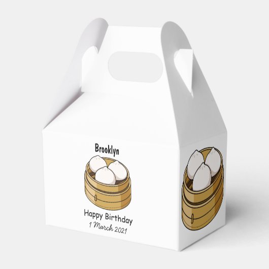 Afbeelding dim sum cartoon bedankdoosjes (Achterkant)