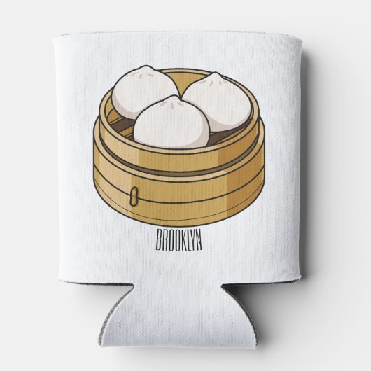 Afbeelding dim sum cartoon blikjeskoeler (Achterkant)