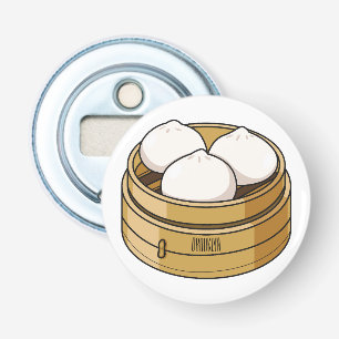 Afbeelding dim sum cartoon button flesopener