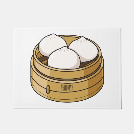 Afbeelding dim sum cartoon deurmat (Voorkant)