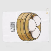 Afbeelding dim sum cartoon golfhanddoek (Horizontaal)
