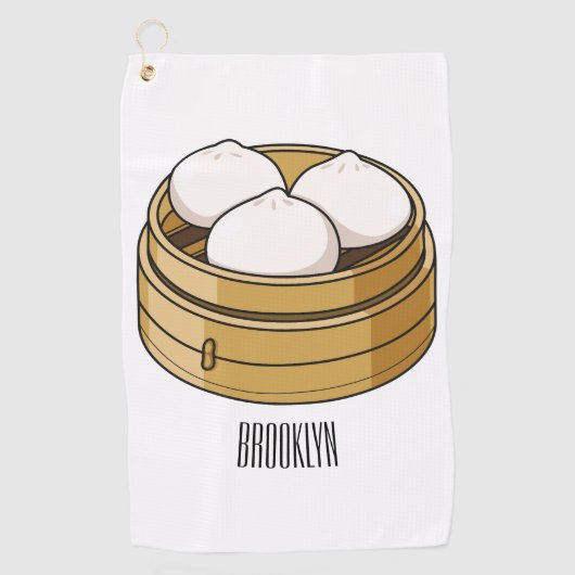 Afbeelding dim sum cartoon golfhanddoek (Voorkant)
