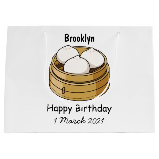 Afbeelding dim sum cartoon groot cadeauzakje (Voorkant)