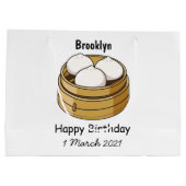 Afbeelding dim sum cartoon groot cadeauzakje (Achterkant)