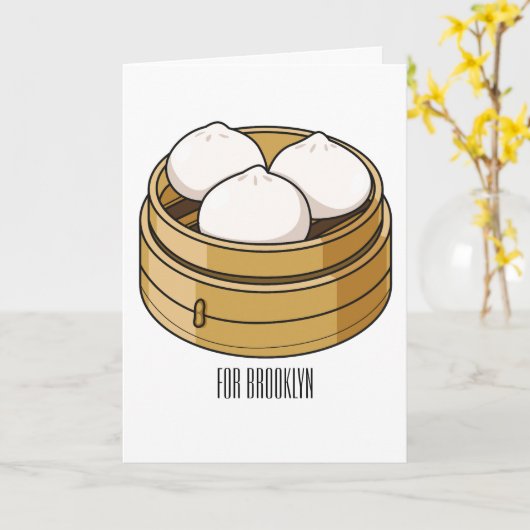 Afbeelding dim sum cartoon kaart (Gele Bloem)