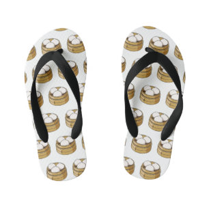 Afbeelding dim sum cartoon kinder teenslippers