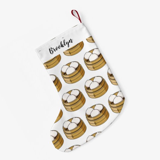 Afbeelding dim sum cartoon kleine kerstsok (Achterkant (Hangend))