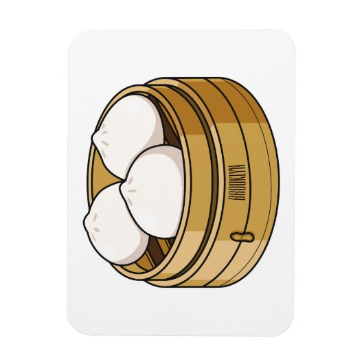 Afbeelding dim sum cartoon magneet (Verticaal)