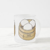 Afbeelding dim sum cartoon matglas koffiemok (Voorkant rechts)