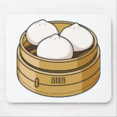 Afbeelding dim sum cartoon muismat (Voorkant)