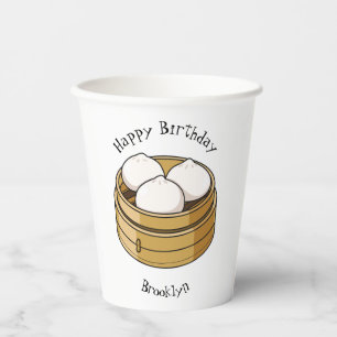 Afbeelding dim sum cartoon papieren bekers