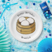 Afbeelding dim sum cartoon papieren bordje (Feest)