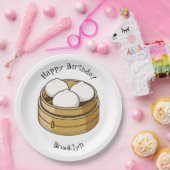 Afbeelding dim sum cartoon papieren bordje (Feest)