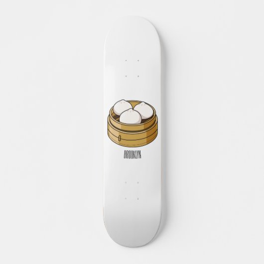 Afbeelding dim sum cartoon persoonlijk skateboard (Voorkant)