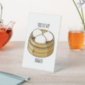 Afbeelding dim sum cartoon reclamebord met voetstuk (Insitu)