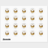 Afbeelding dim sum cartoon ronde sticker (Vel)