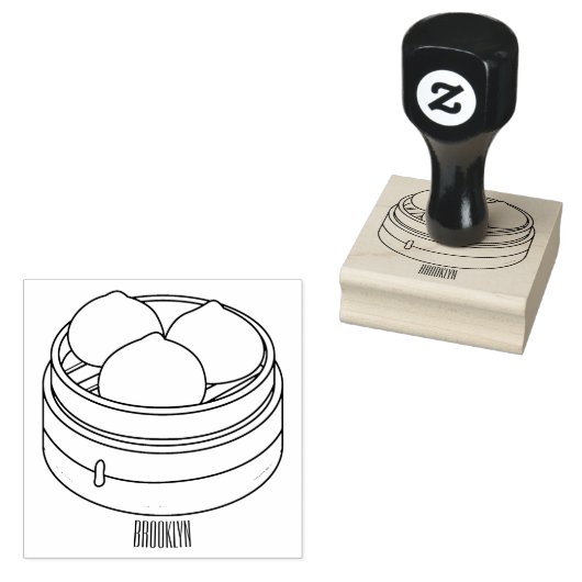 Afbeelding dim sum cartoon rubberstempel (Gestempeld)