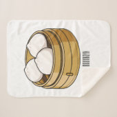 Afbeelding dim sum cartoon sherpa deken (Voorkant (horizontaal))