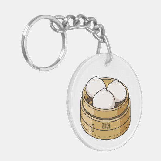 Afbeelding dim sum cartoon sleutelhanger (Voorkant Links)