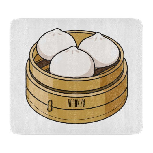 Afbeelding dim sum cartoon snijplank (Voorkant)
