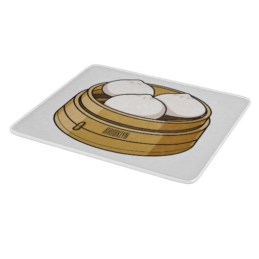 Afbeelding dim sum cartoon snijplank (Hoek)