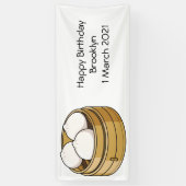 Afbeelding dim sum cartoon spandoek (Verticaal)