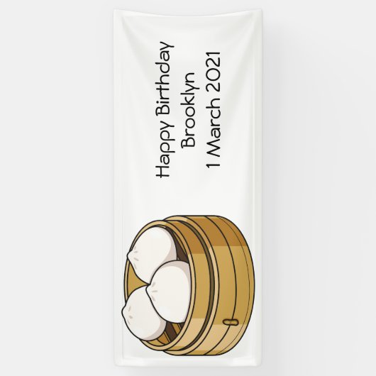 Afbeelding dim sum cartoon spandoek (Verticaal)