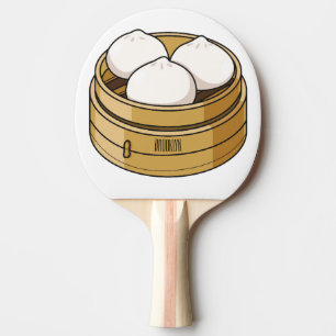 Afbeelding dim sum cartoon tafeltennisbatje
