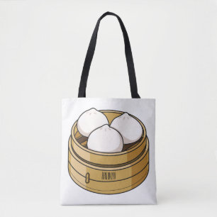 Afbeelding dim sum cartoon tote bag