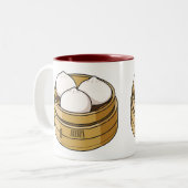 Afbeelding dim sum cartoon tweekleurige koffiemok (Voorkant links)